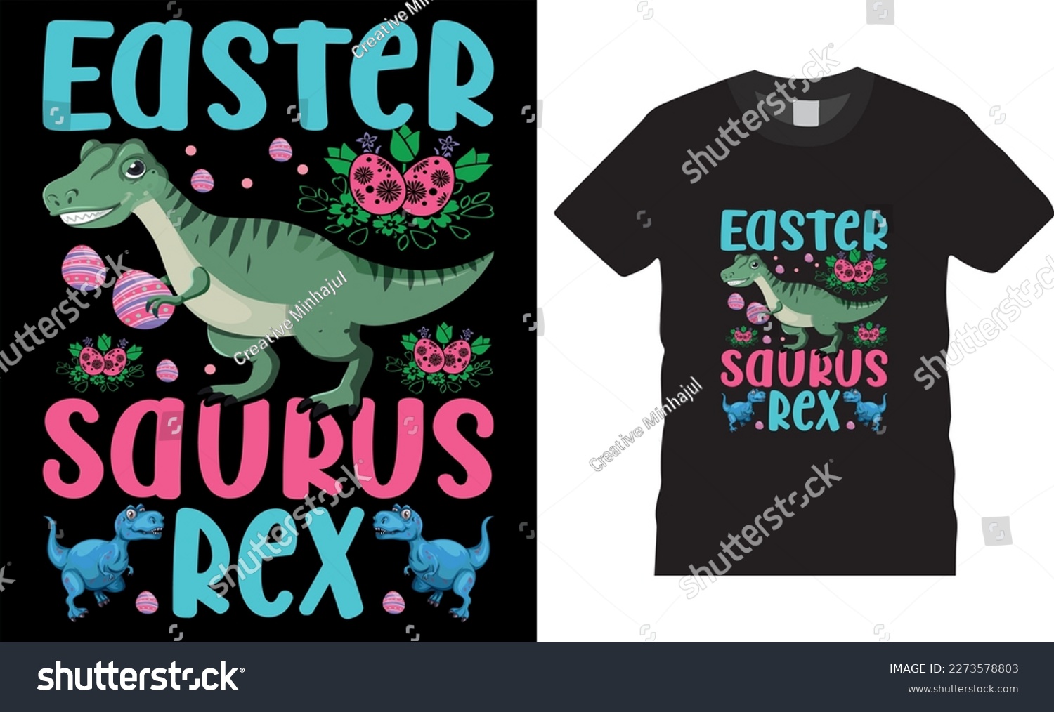 SVG of Happy easter rabbit, bunny tshirt vector design template.easter saurus rex t-shirt design.Ready to print for apparel, poster, mug and greeting plate illustration. svg