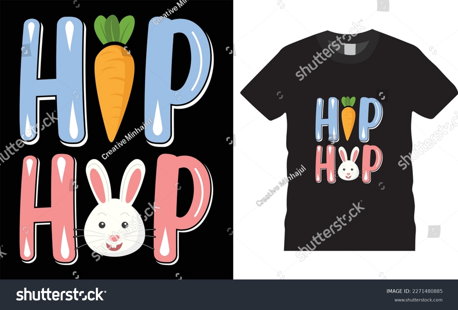 SVG of Happy easter rabbit, bunny tshirt vector design template.Hip hop t-shirt design.Ready to print for apparel, poster, mug and greeting plate illustration. svg