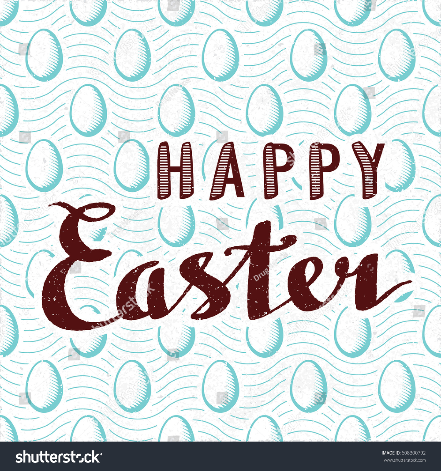 Happy Easter Retro Style Calligraphy Logo Lettering In Front Of Happy Easter Retro Style Calligraphy Logo Lettering In Front Of