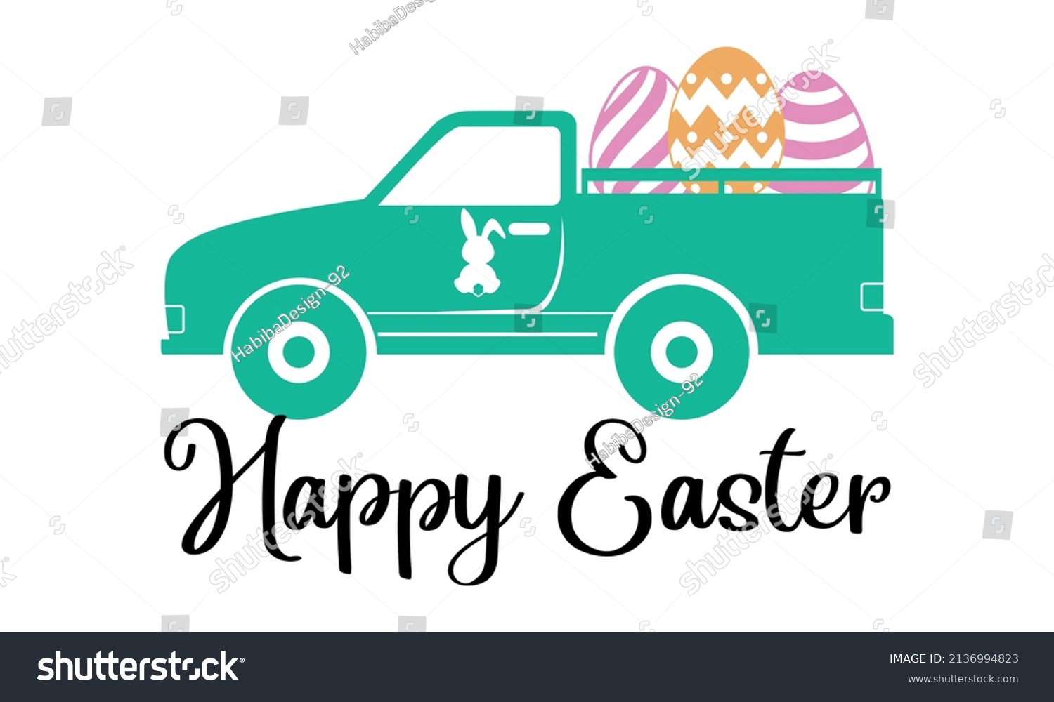 SVG of Happy Easter Vintage Truck Easter svg Vector and Clip art svg