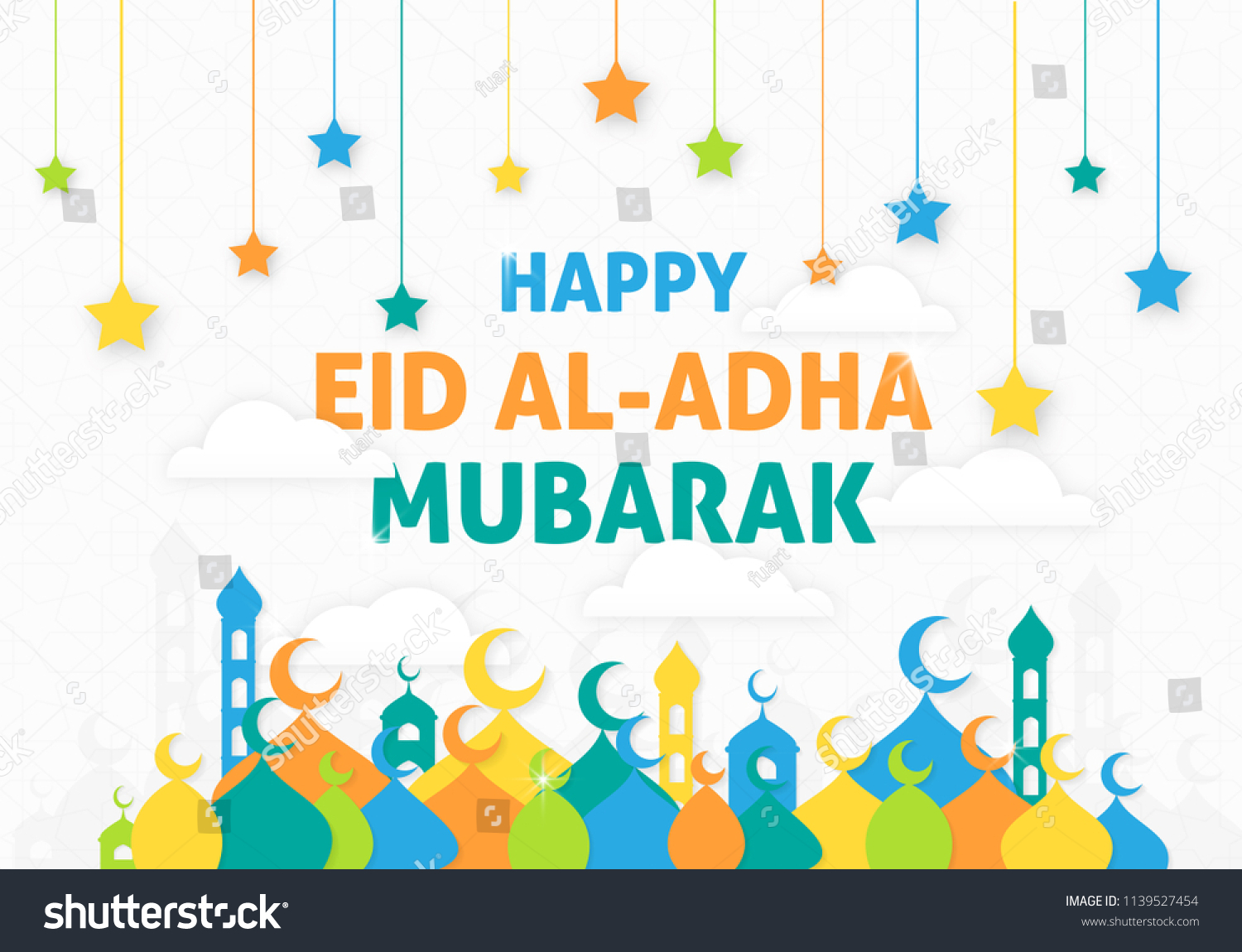 Happy Eid Aladha Mubarak Background Modern Stock Vector Royalty Free 1139527454