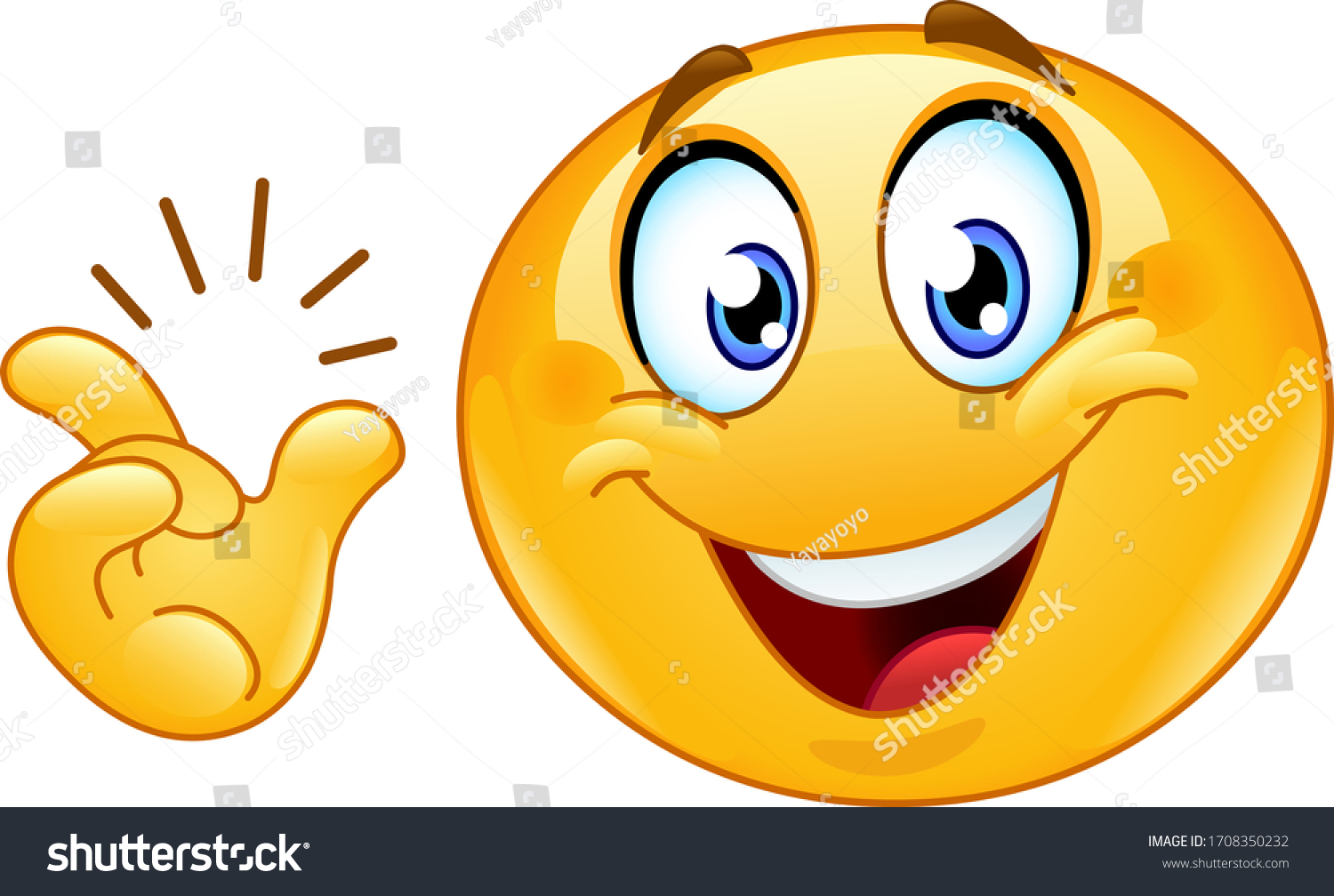 Happy Emoji Emoticon After Snapping His Stock Vector (Royalty Free ...