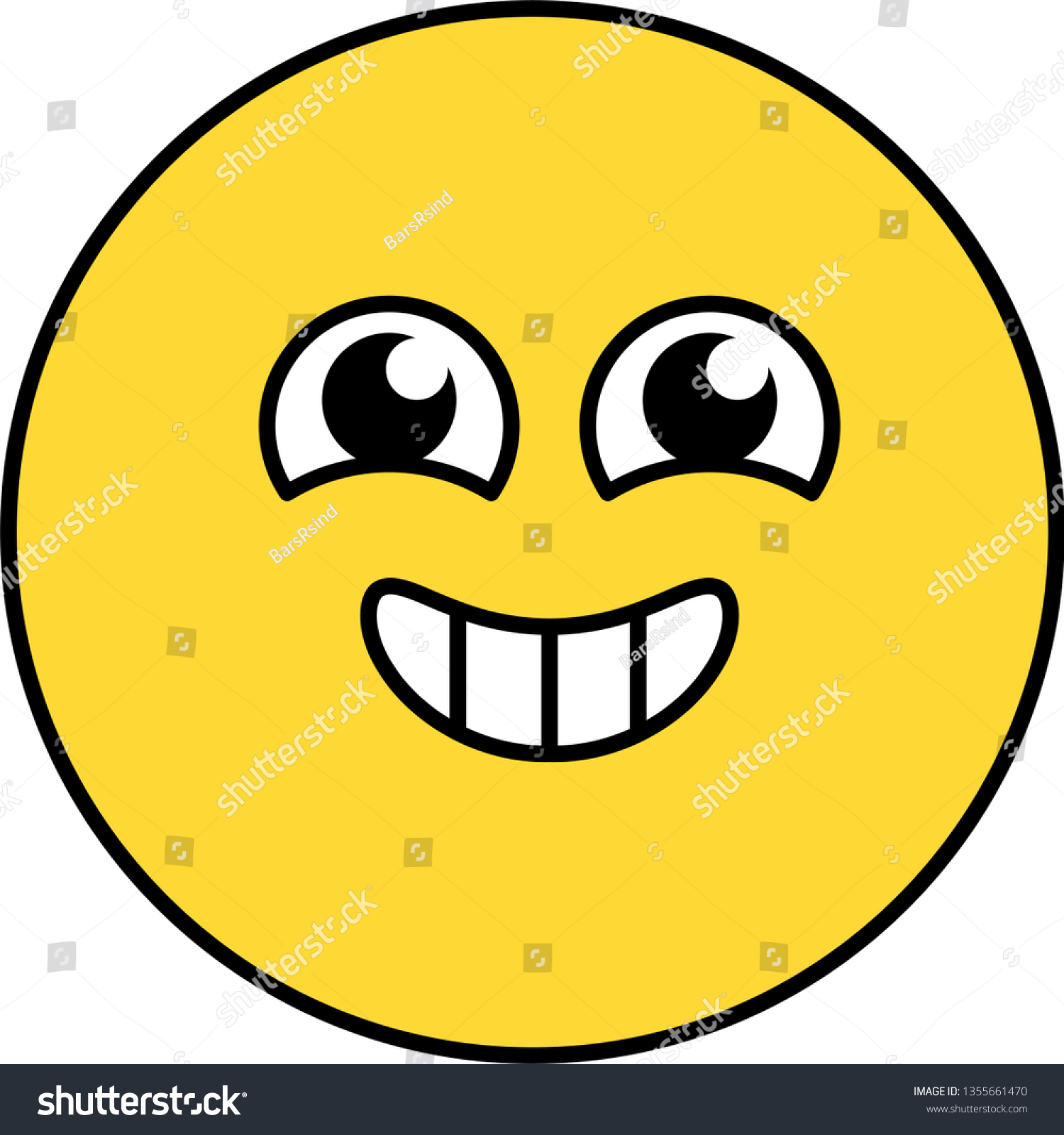 Happy Excited Emoji Vector Illustration Stock Vector (Royalty Free