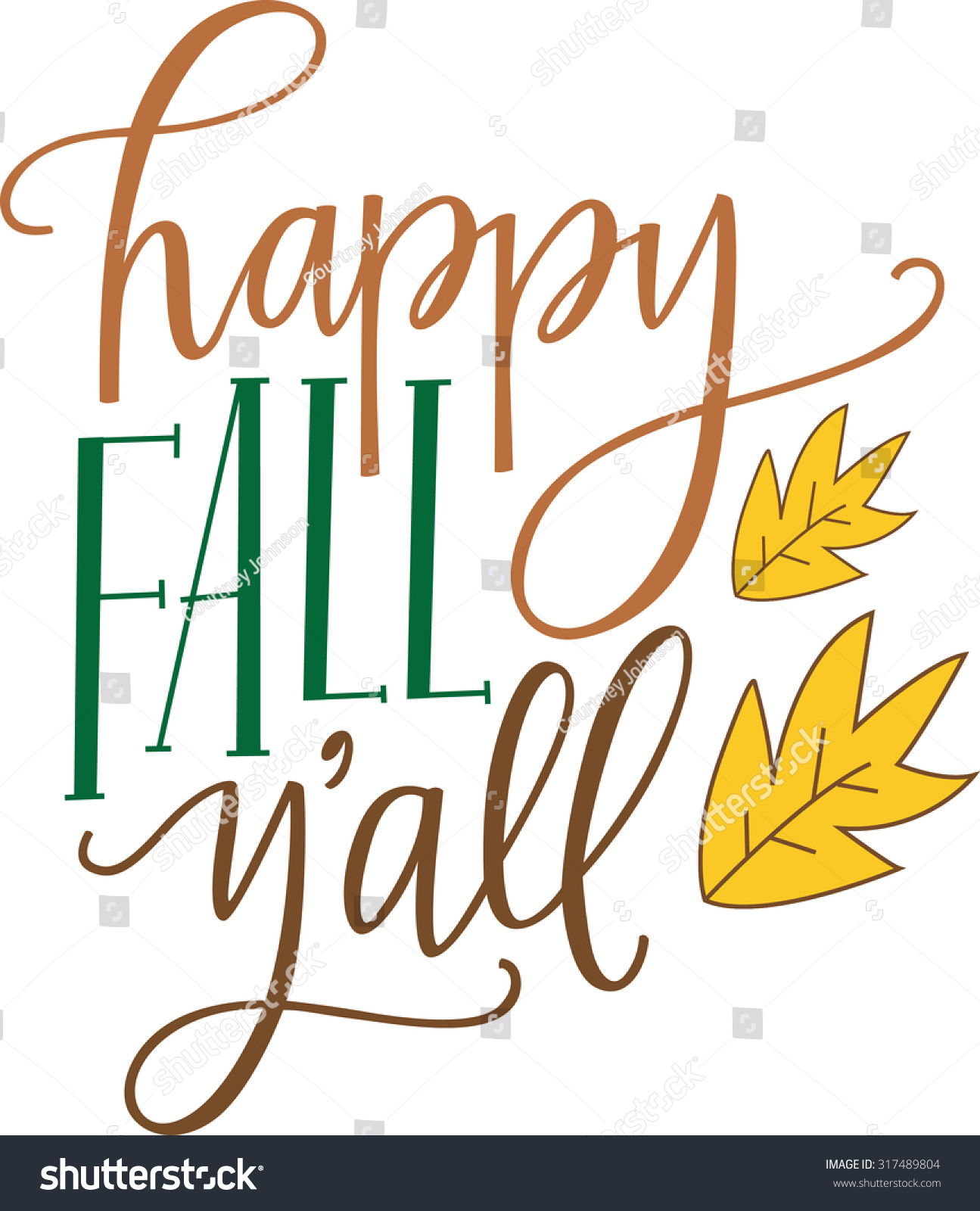 Happy Fall Yall Stock Vector 317489804 - Shutterstock