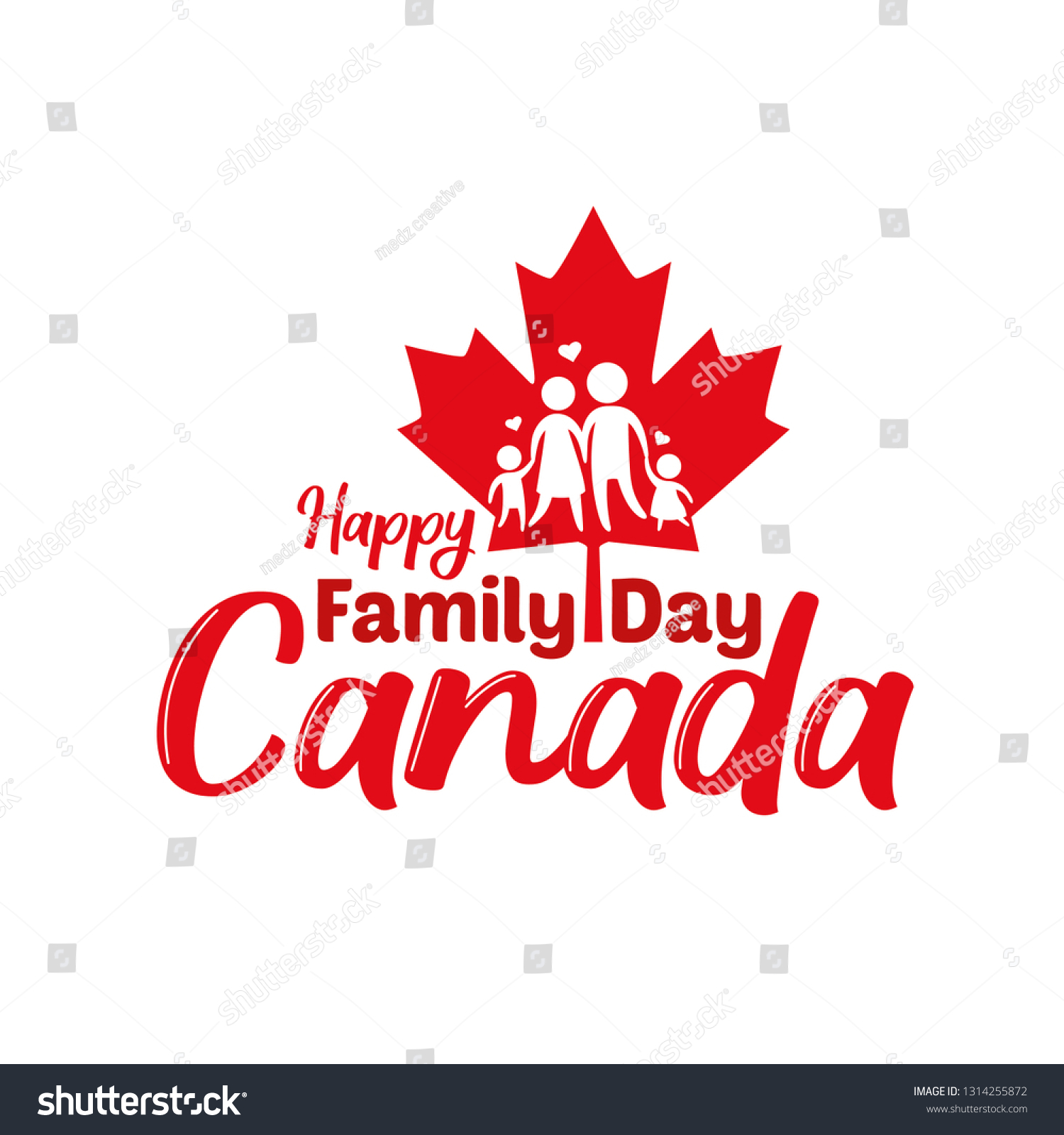 Happy Family Day Canada Stock Vector (Royalty Free) 1314255872