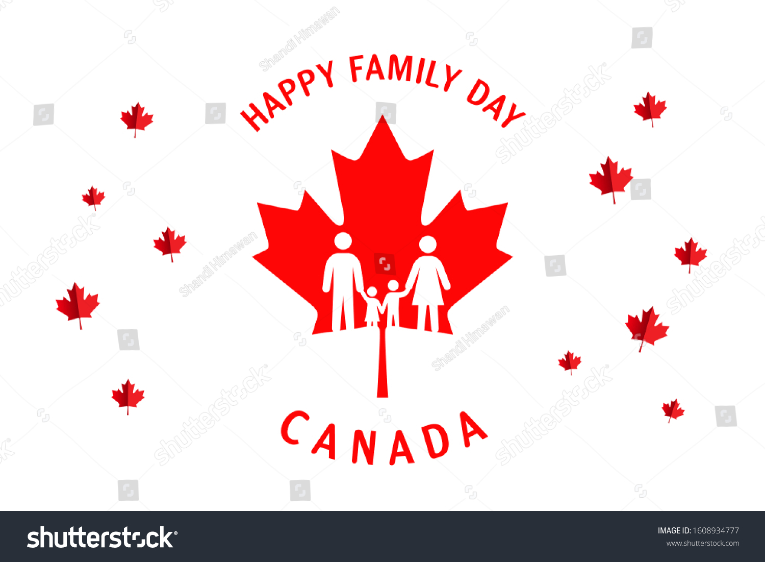 Happy Family Day Canada Background Stock Vector (Royalty Free) 1608934777