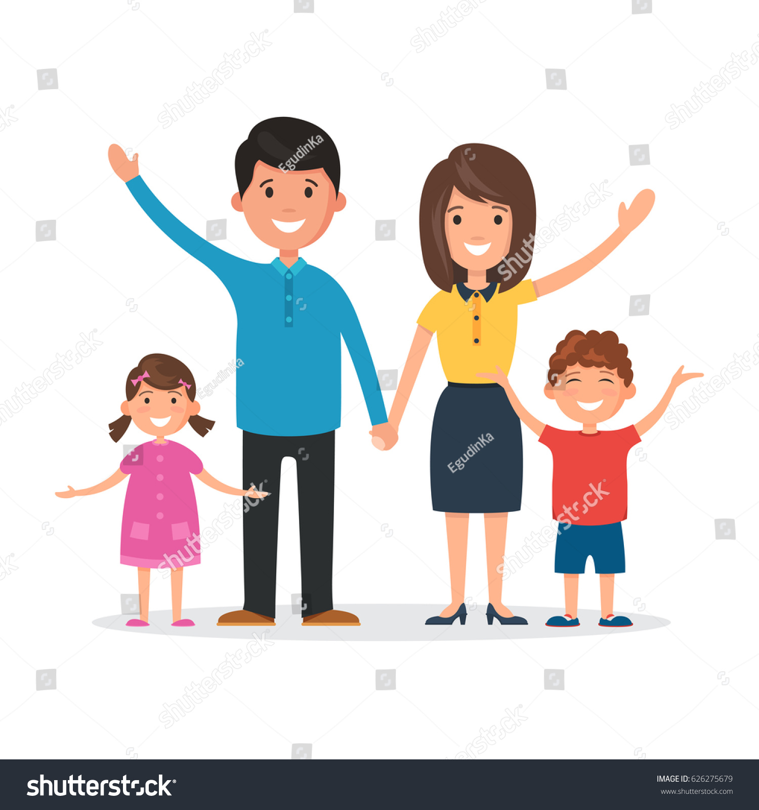 Happy Family Mom Dad Daughter Son Stock Vector (royalty Free) 626275679 