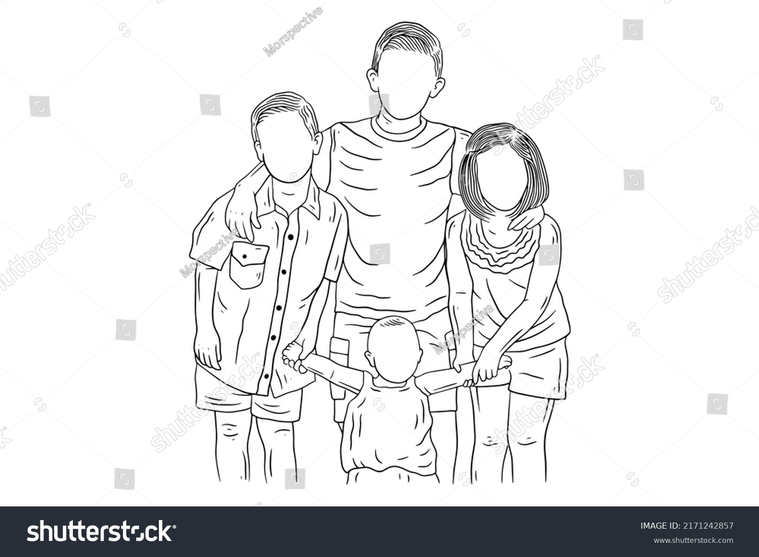 Happy Family Sibling Daughter Son Love Stock Vector (Royalty Free ...