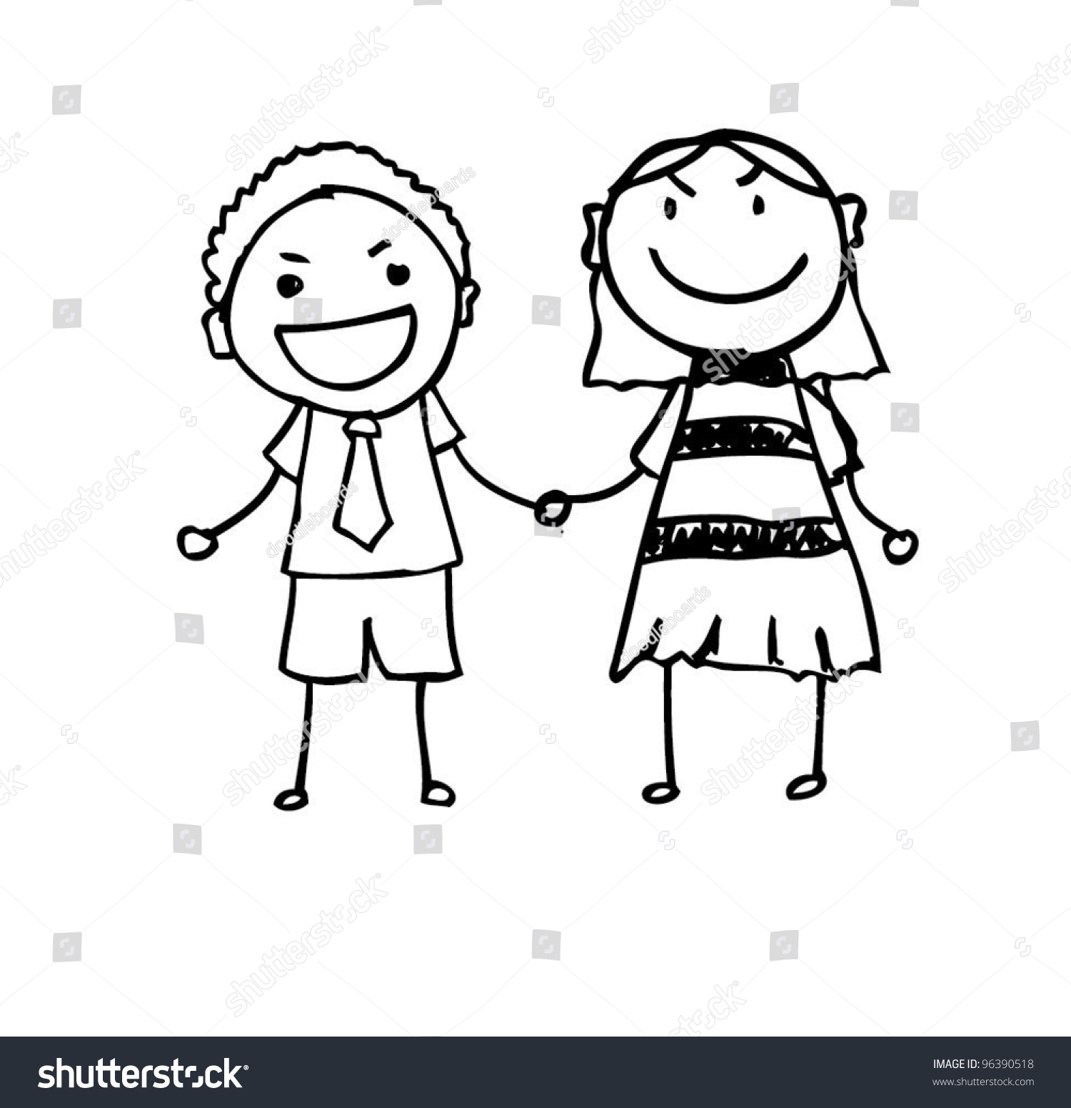 Happy Family Fathermother Son Holding Hand Stock Vector Royalty