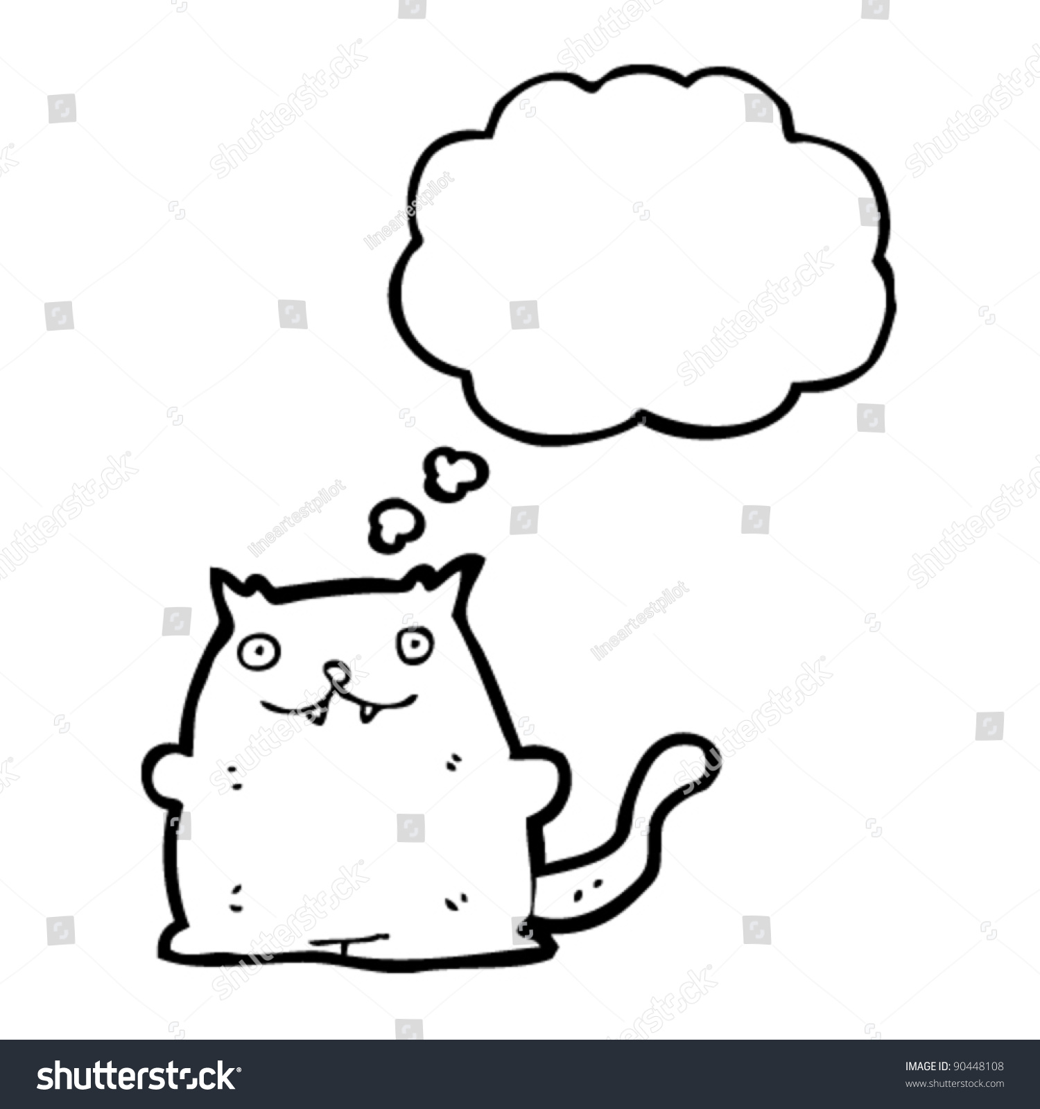 Happy Fat Cat Cartoon Stock Vector Illustration 90448108 : Shutterstock