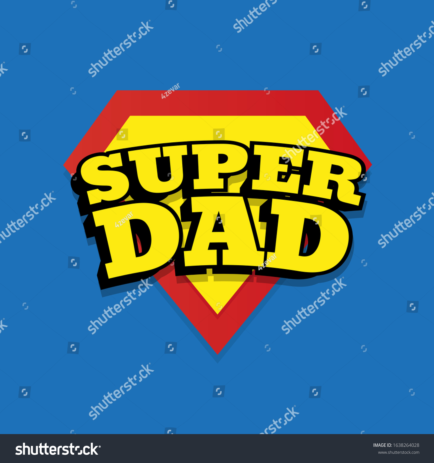 Happy Father Day Super Dad Stock Vector (Royalty Free) 1638264028 ...