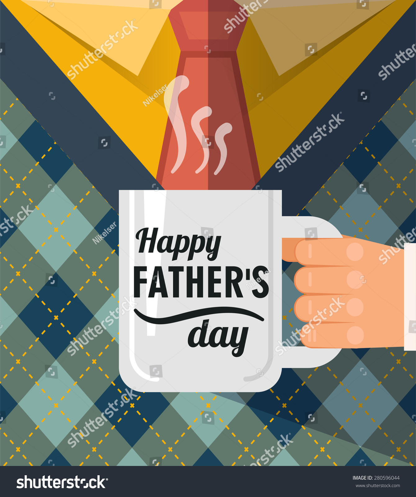 Download Happy Fathers Day Coffee Cup Congratulation Stock Vector 280596044 - Shutterstock