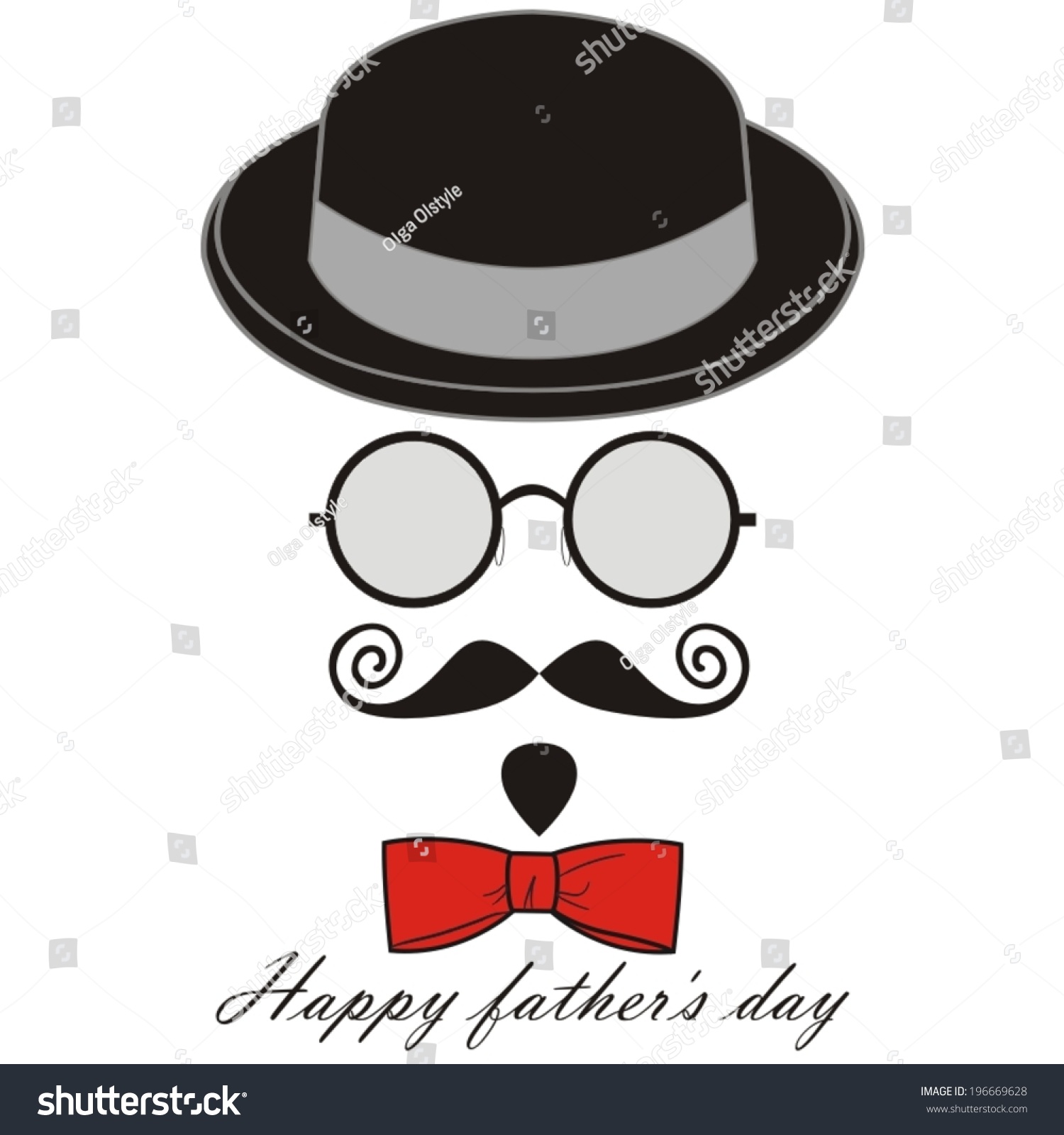 Happy Fathers Day Background Spectacles Mustaches Stock Vector ...