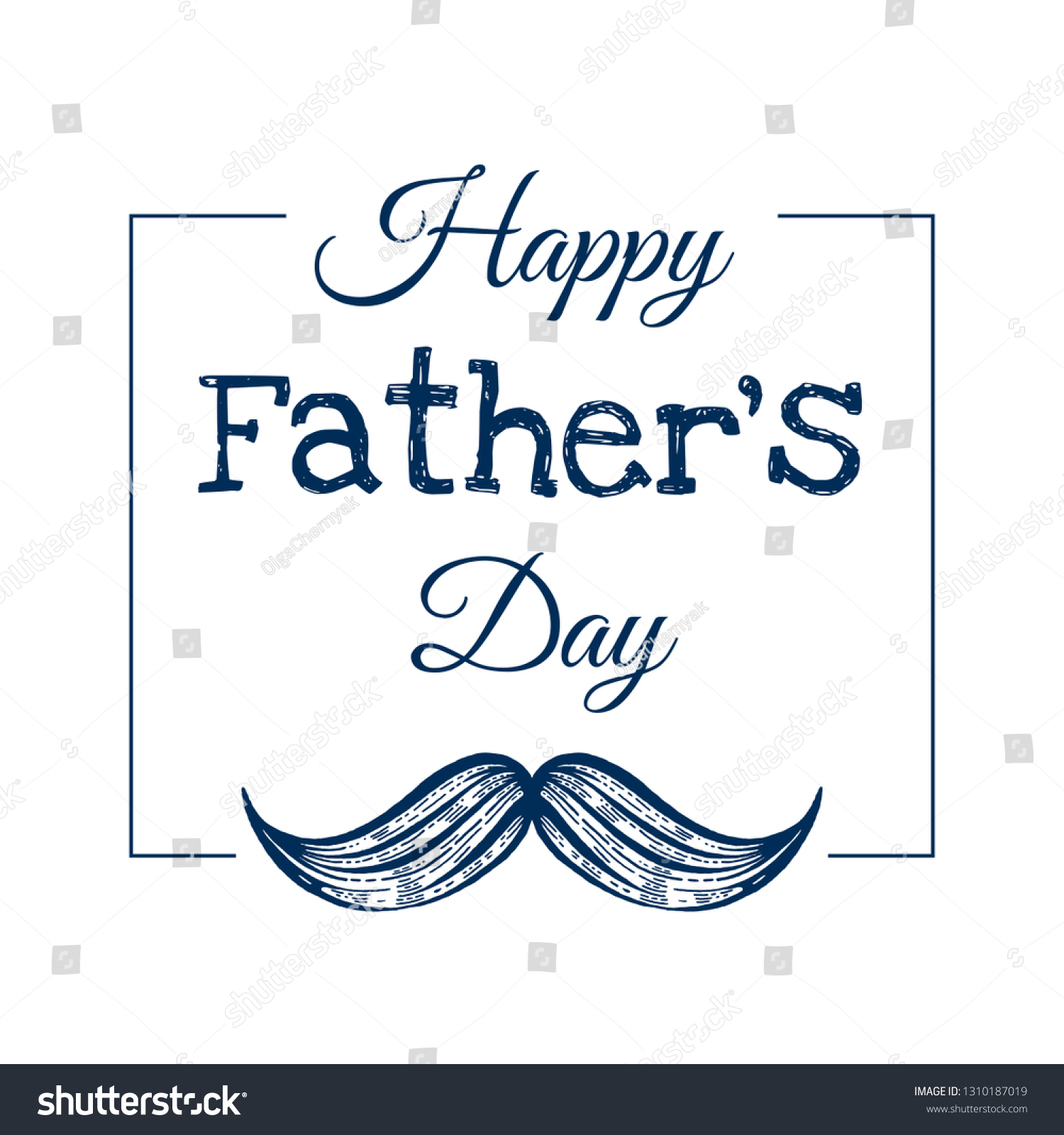 Happy Fathers Day Card Cute Poster Stock Vector Royalty Free