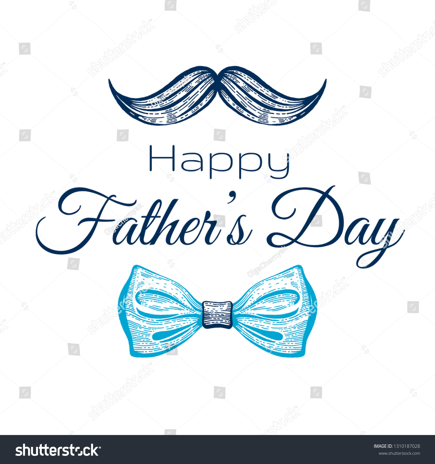 Happy Fathers Day Card Cute Poster Stock Vector Royalty Free