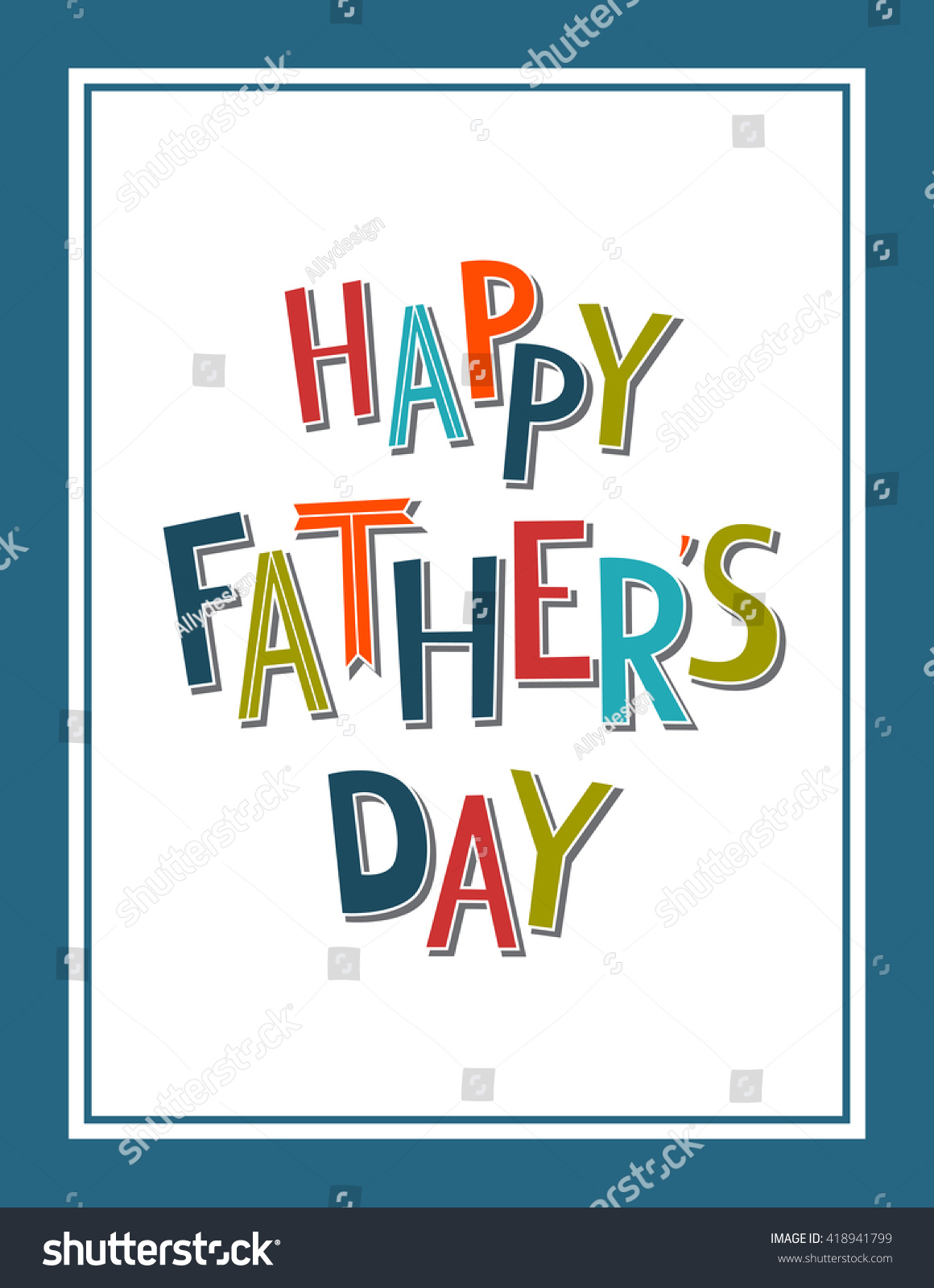 Happy Fathers Day Colorful Card Template Stock Vector (Royalty Throughout Fathers Day Card Template