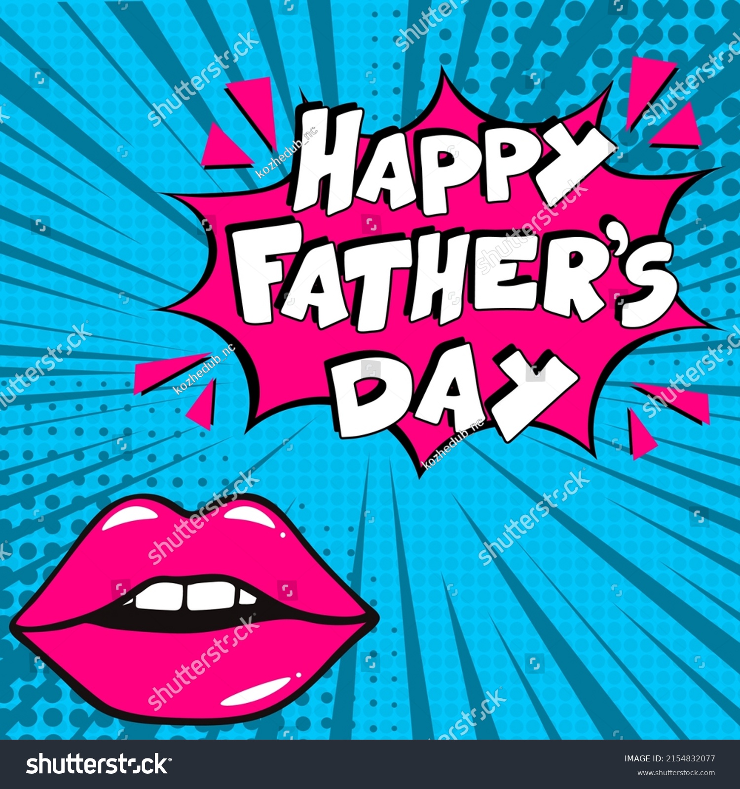 Happy Fathers Day Comic Book Explosion Stock Vector Royalty Free