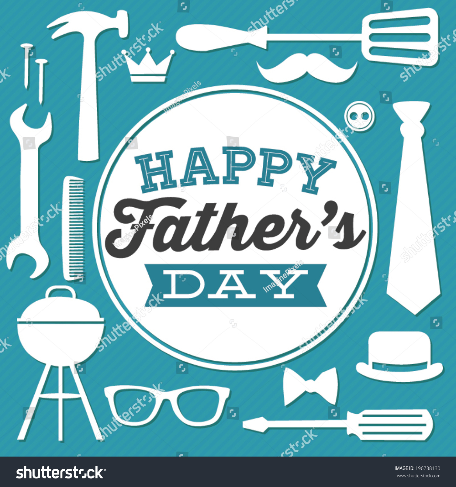 Happy Fathers Day Dad Tools Gear Stock Vector 196738130 - Shutterstock