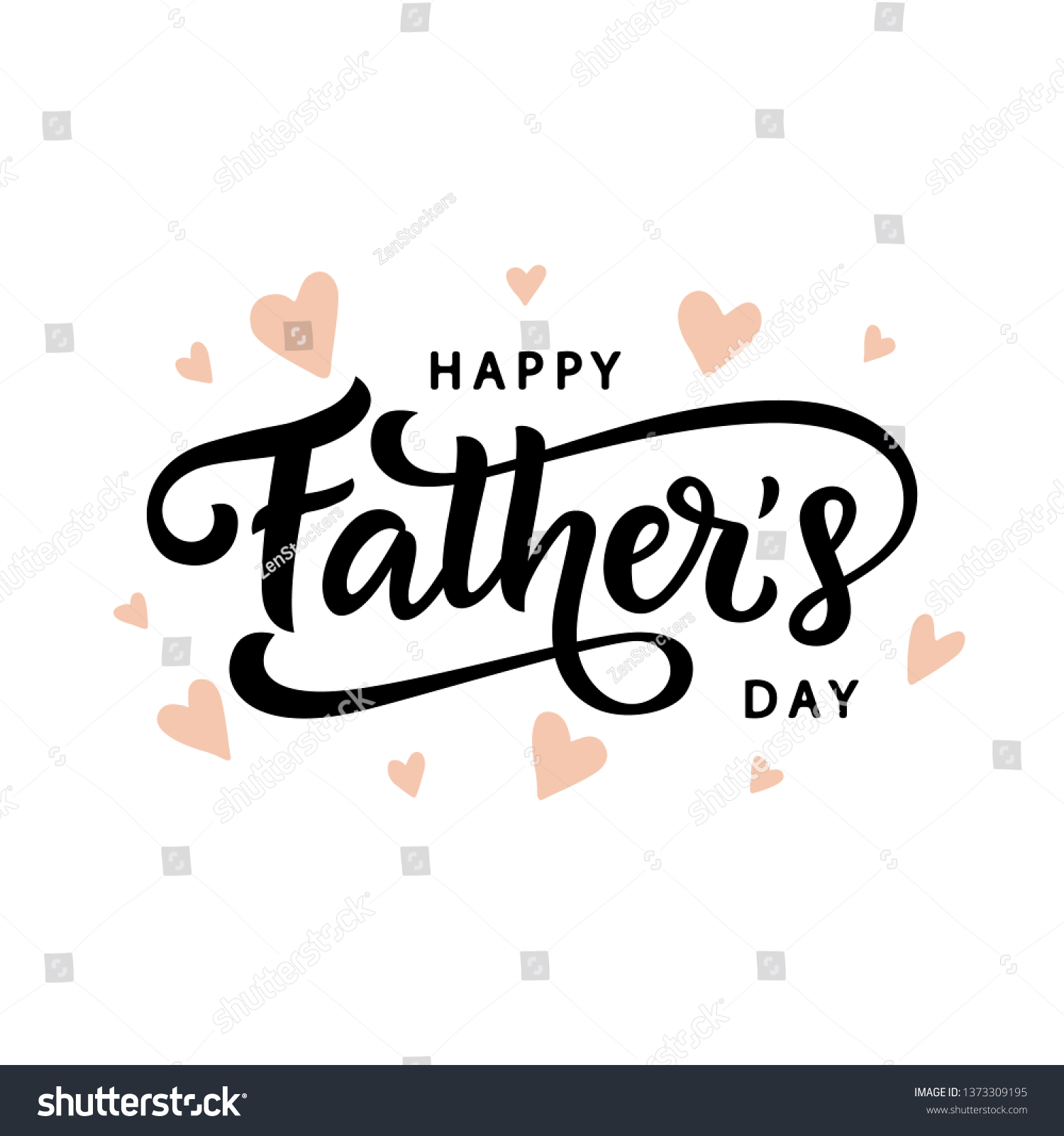 Happy Fathers Day Greeting Hand Written Stock Vector (Royalty Free