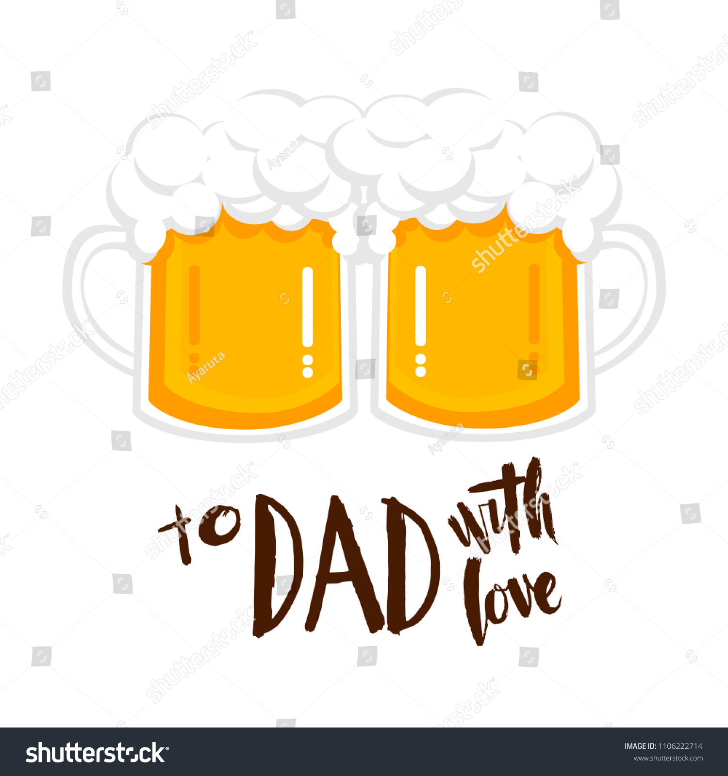 Happy Fathers Day Hand Drawn Lettering Stock Vector Royalty Free 1106222714