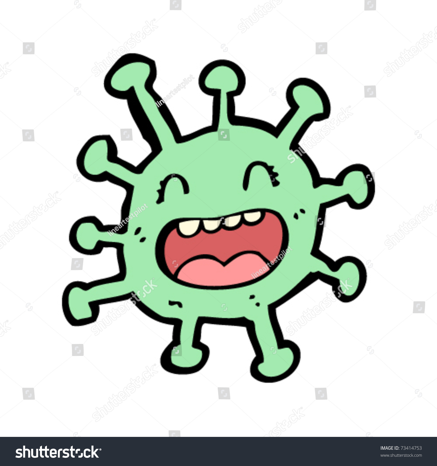 Happy Flu Virus Cartoon Stock Vector 73414753 - Shutterstock