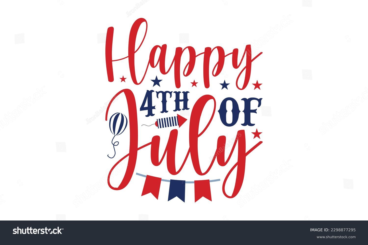 SVG of Happy Fourth Of July - 4th of July SVG Design, Hand written vector design, Illustration for prints on t-shirts, bags, posters, cards and Mug.
 svg