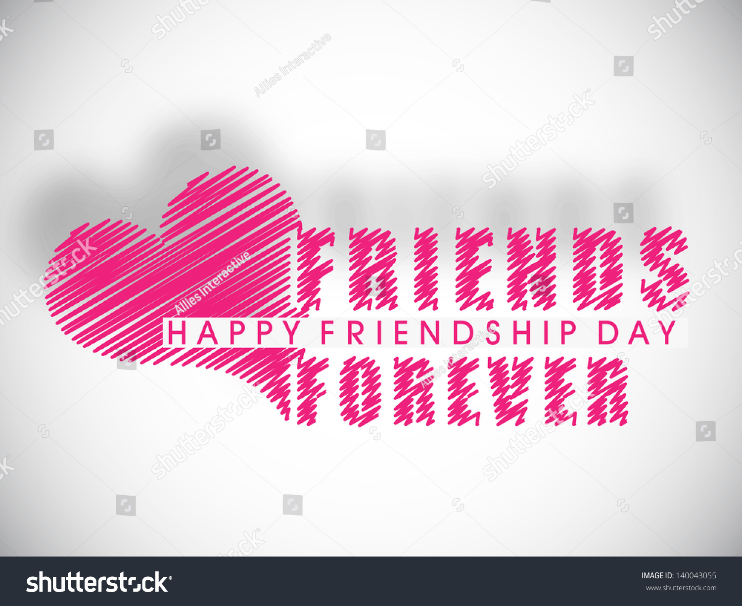 Happy Friendship Day Background With Pink Heart And Text Friends ...