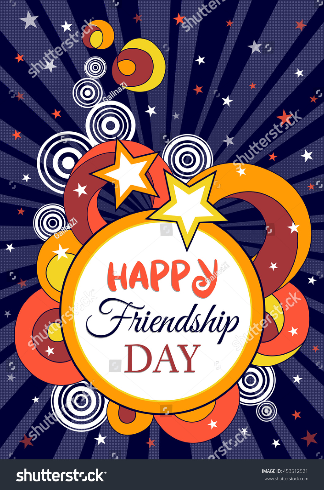 Happy Friendship Day Design Vector Illustration Stock Vector 453512521