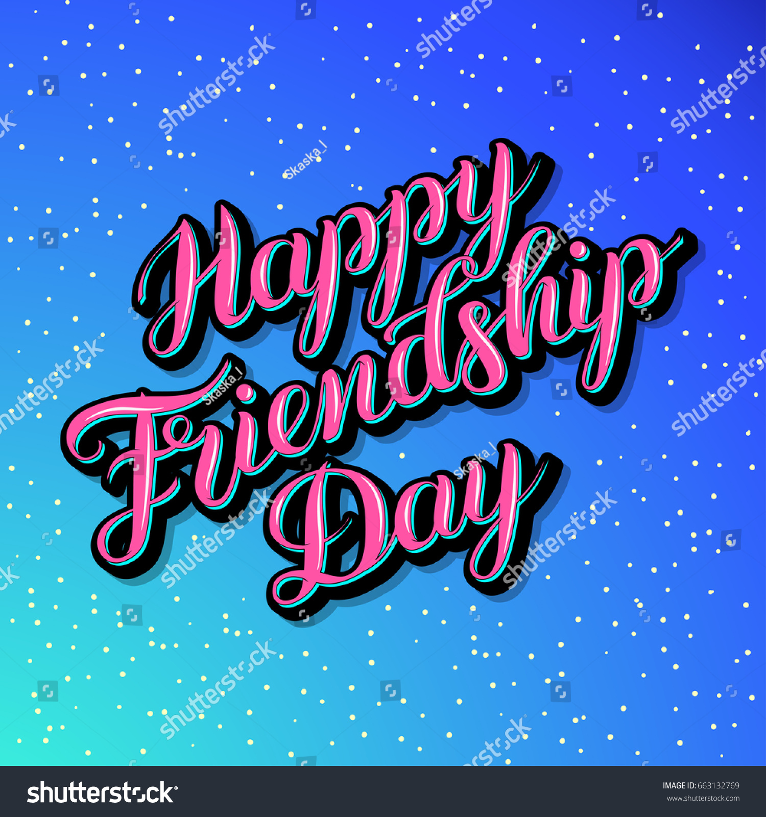 Happy Friendship Day Hand Drawing Vector Stock Vector Royalty Free 663132769 Shutterstock