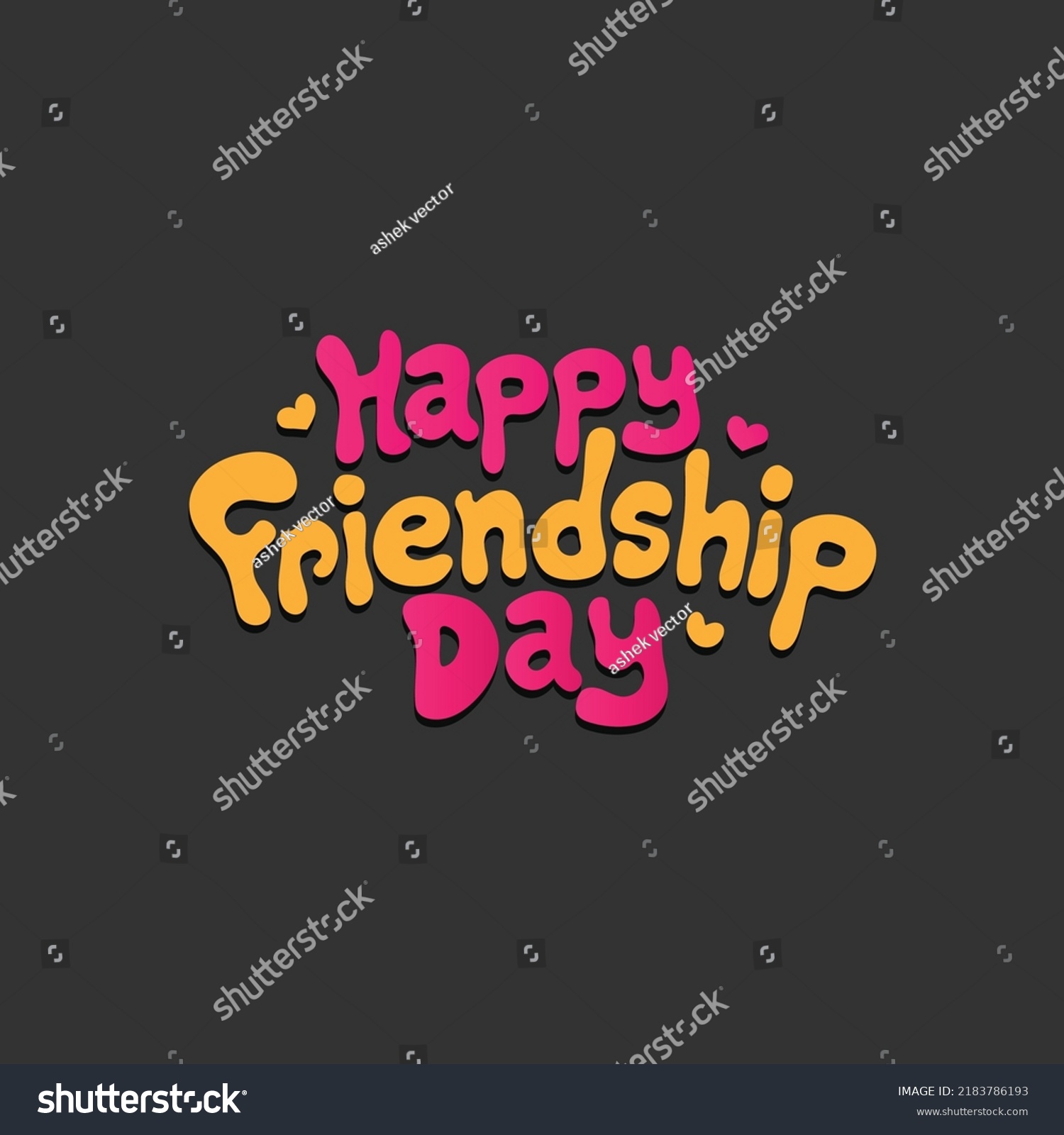 16,329 Friendship day typography Images, Stock Photos & Vectors ...