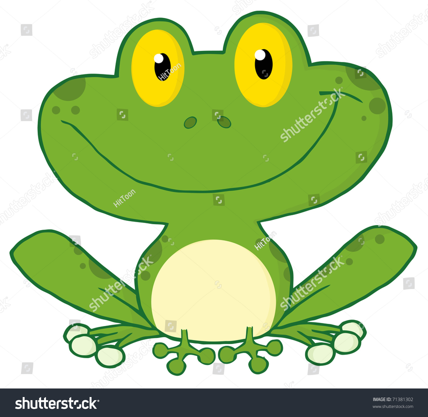 Happy Frog Cartoon Character Stock Vector 71381302 - Shutterstock