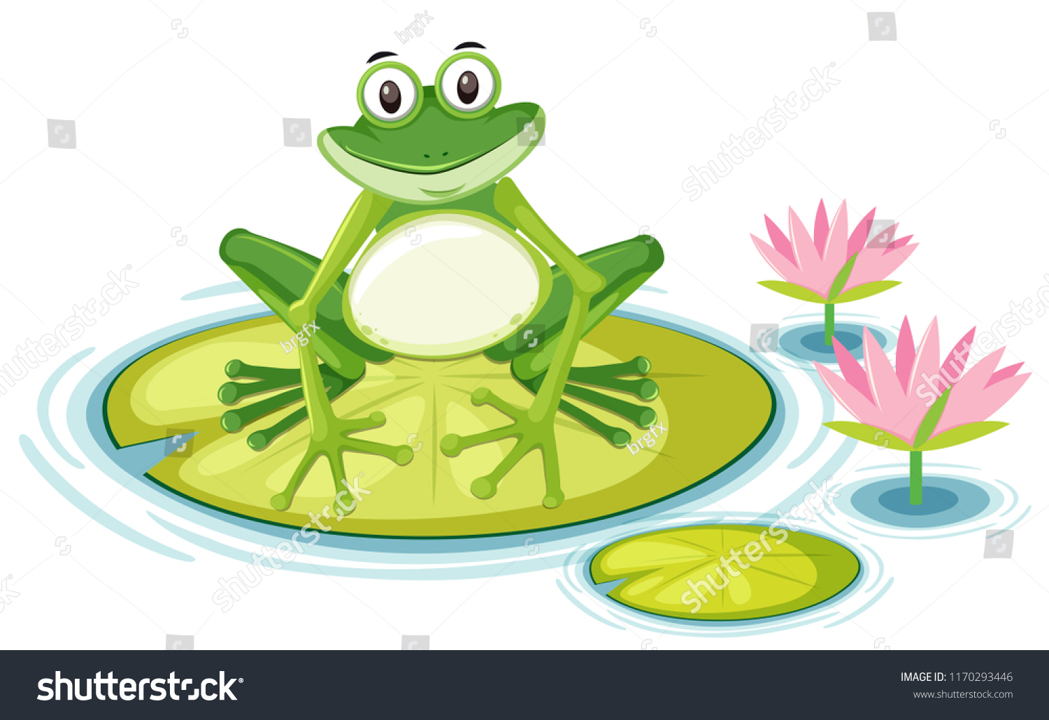 SVG of Happy frog on lily pad illustration svg