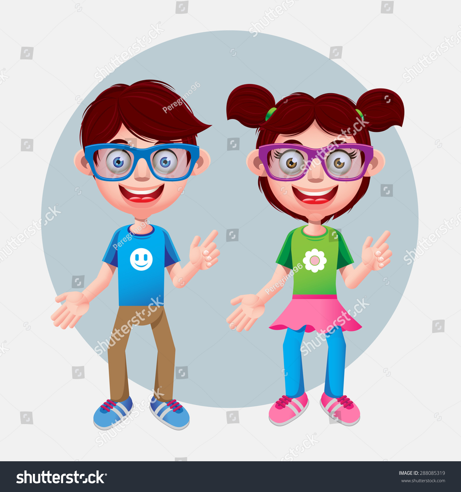 Happy Geek Children Vector Format Stock Vector 288085319 - Shutterstock