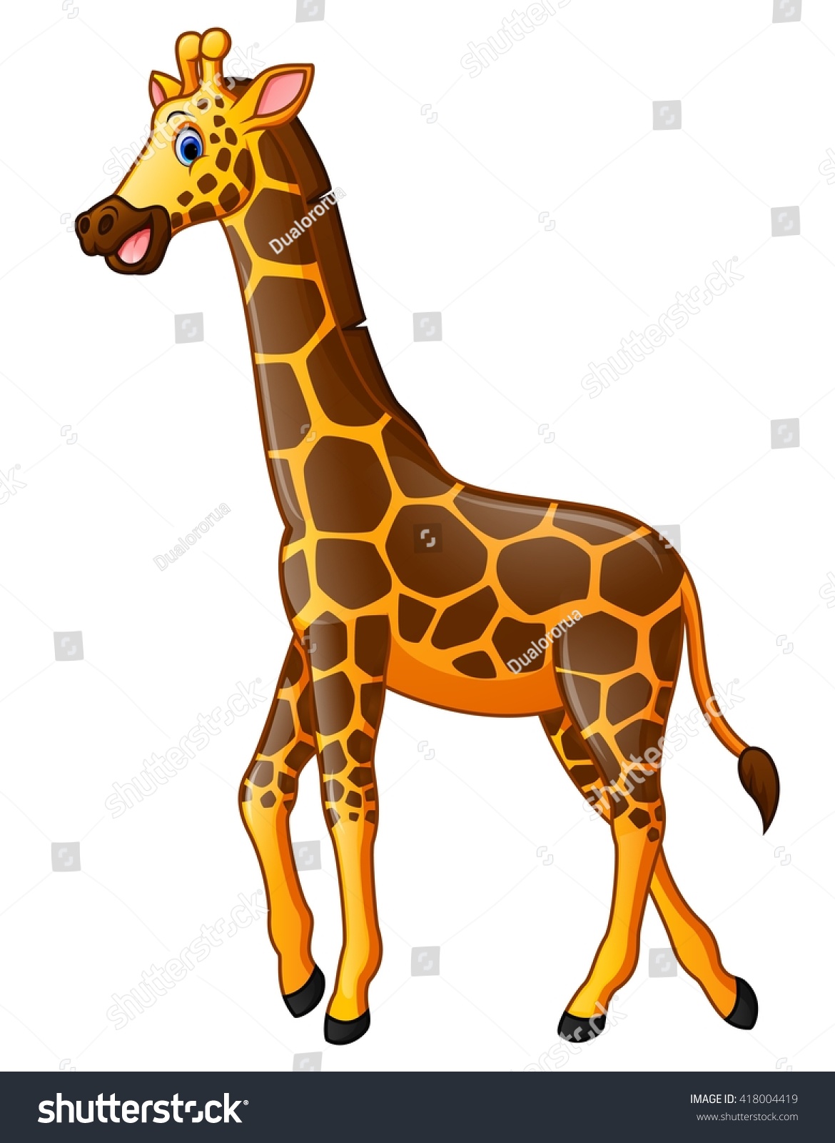 Happy Giraffe Cartoon Stock Vector 418004419 : Shutterstock