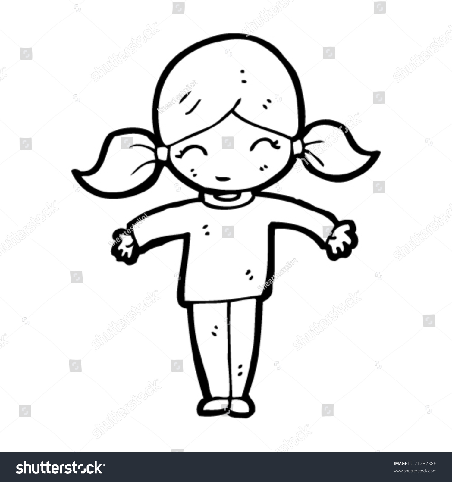 Happy Girl Cartoon Stock Vector Illustration 71282386 : Shutterstock