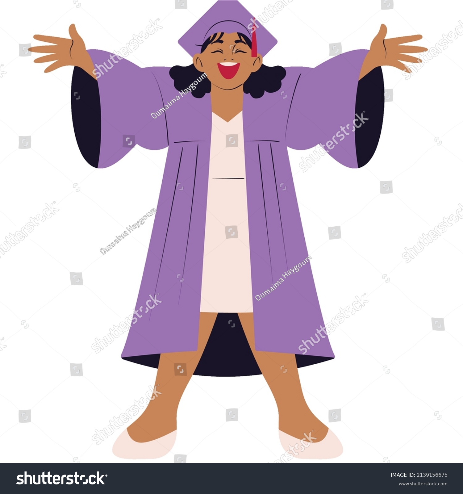 Happy Girl Graduated Wearing Academic Dress Stock Vector Royalty Free Happy Girl Graduated Wearing Academic Dress Stock Vector Royalty Free
