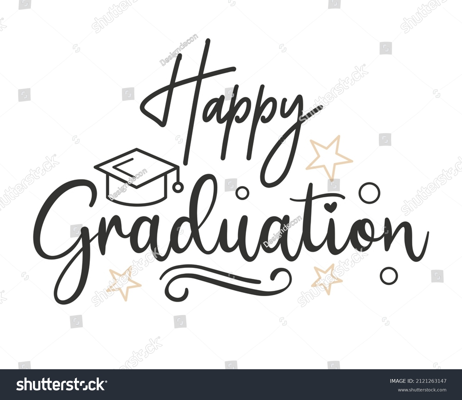 SVG of Happy Graduation Quote Typography with white Background svg