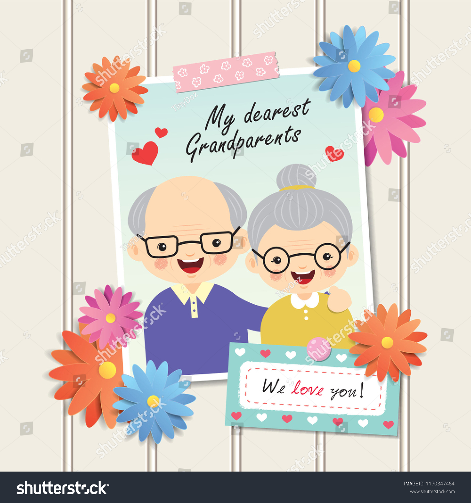 Happy Grandparents Day Photo Cartoon Grandpa Stock Vector Royalty Free 1170347464