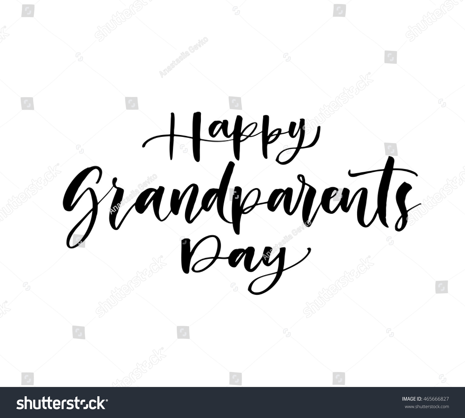 Happy Grandparents Day Hand Drawn Lettering Stock Vector (Royalty Free ...