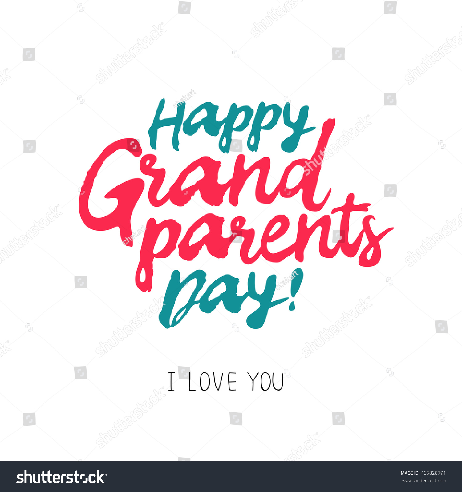 Happy Grandparents Day Love You Trend Stock Vector (Royalty Free ...