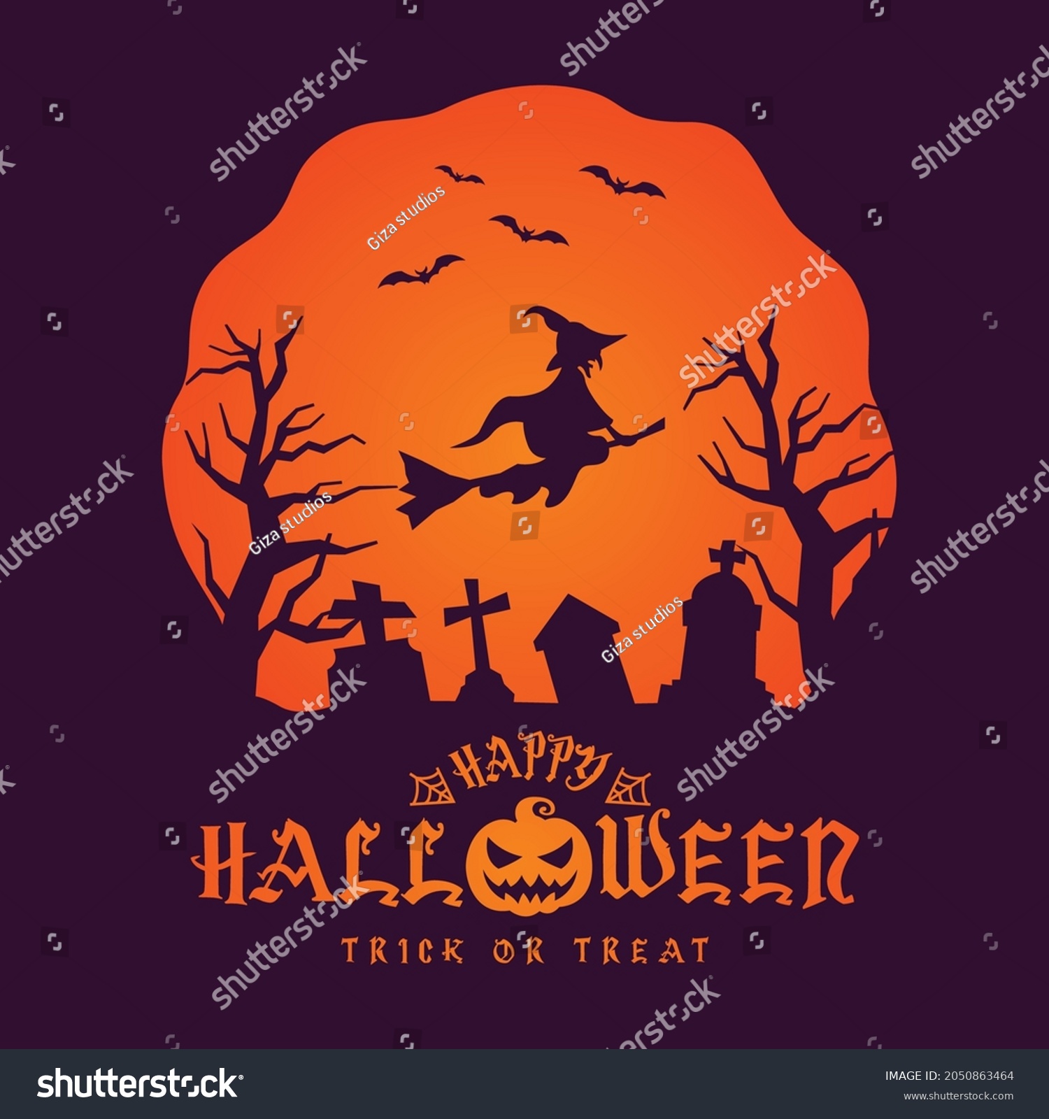 Happy Halloween Background Wallpaper Witches Vector Stock Vector ...