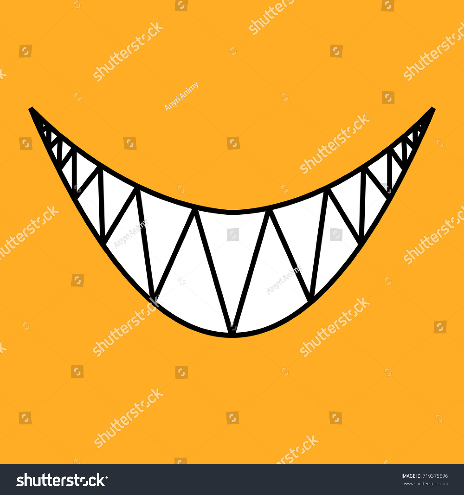 Happy Halloween Evil Smile On Yellow Stock Vector Royalty Free