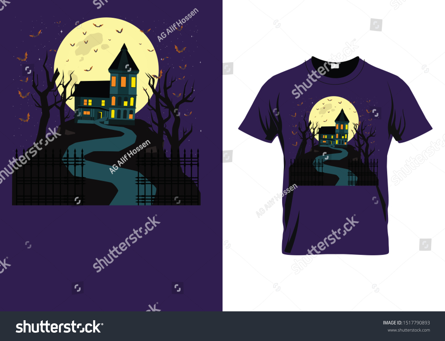 Download Happy Halloween Tshirt Design Bundle Stock Vector Royalty Free 1517790893