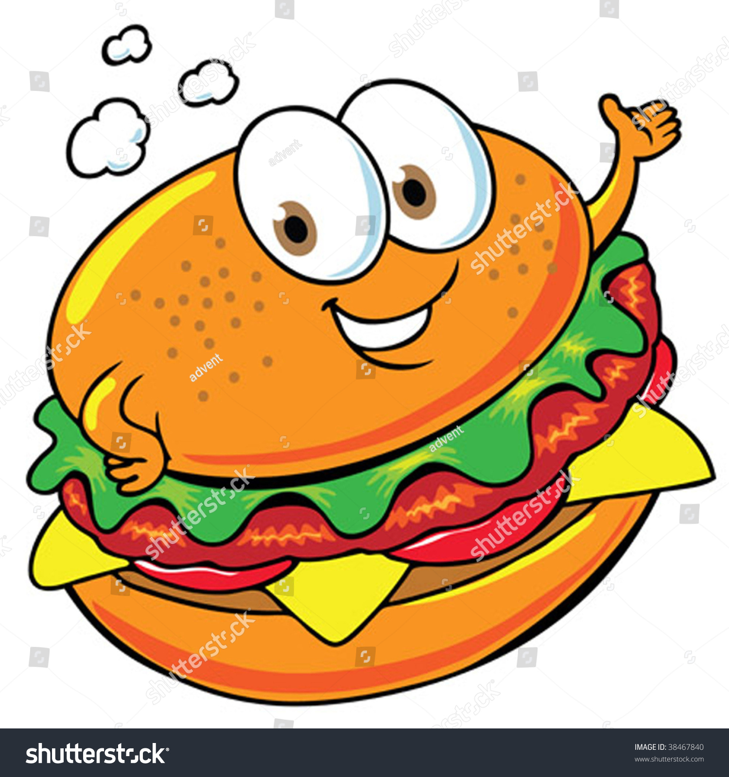 Happy Hamburger Stock Vector Illustration 38467840 : Shutterstock