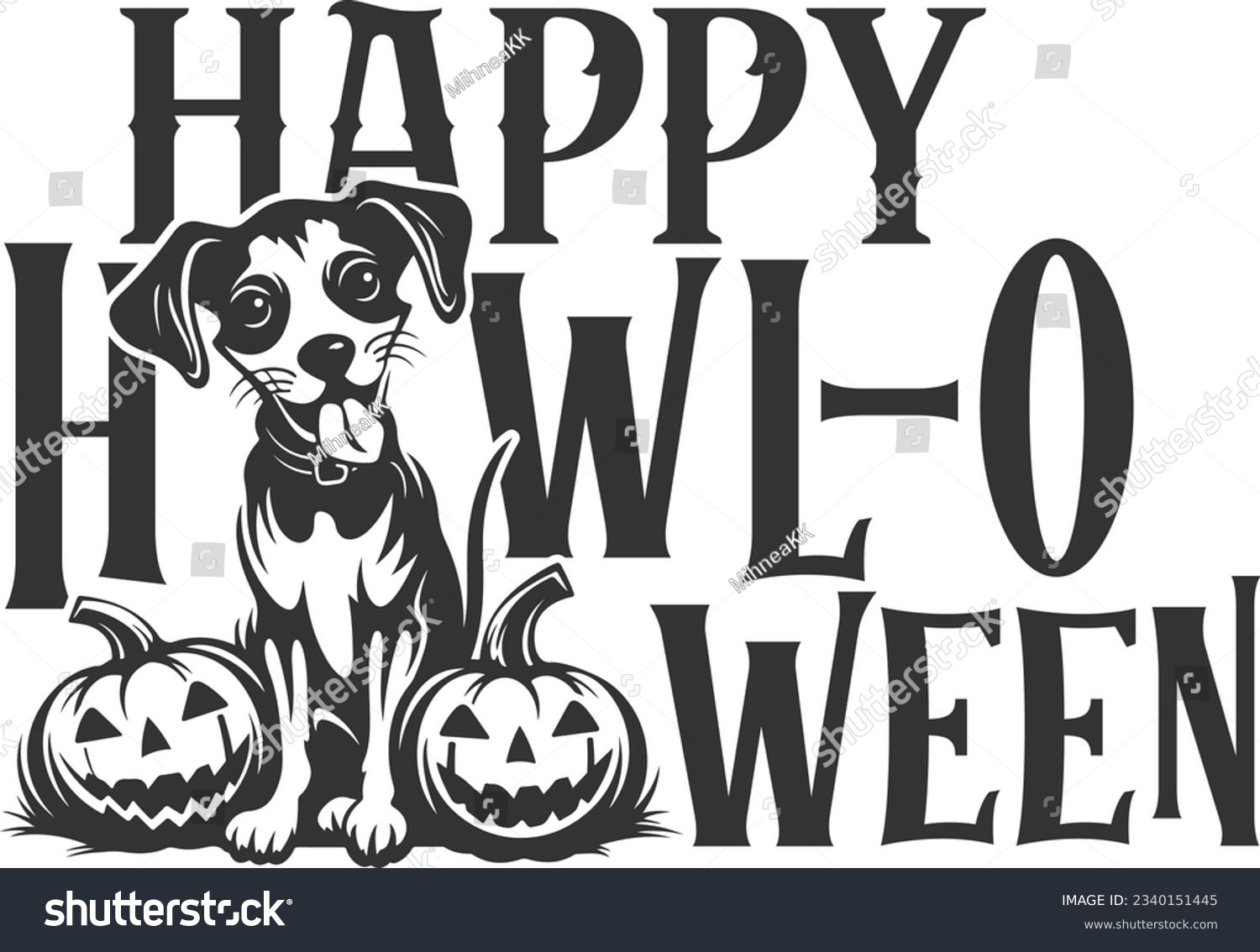 SVG of Happy Hawl-o Ween - Halloween Dog svg