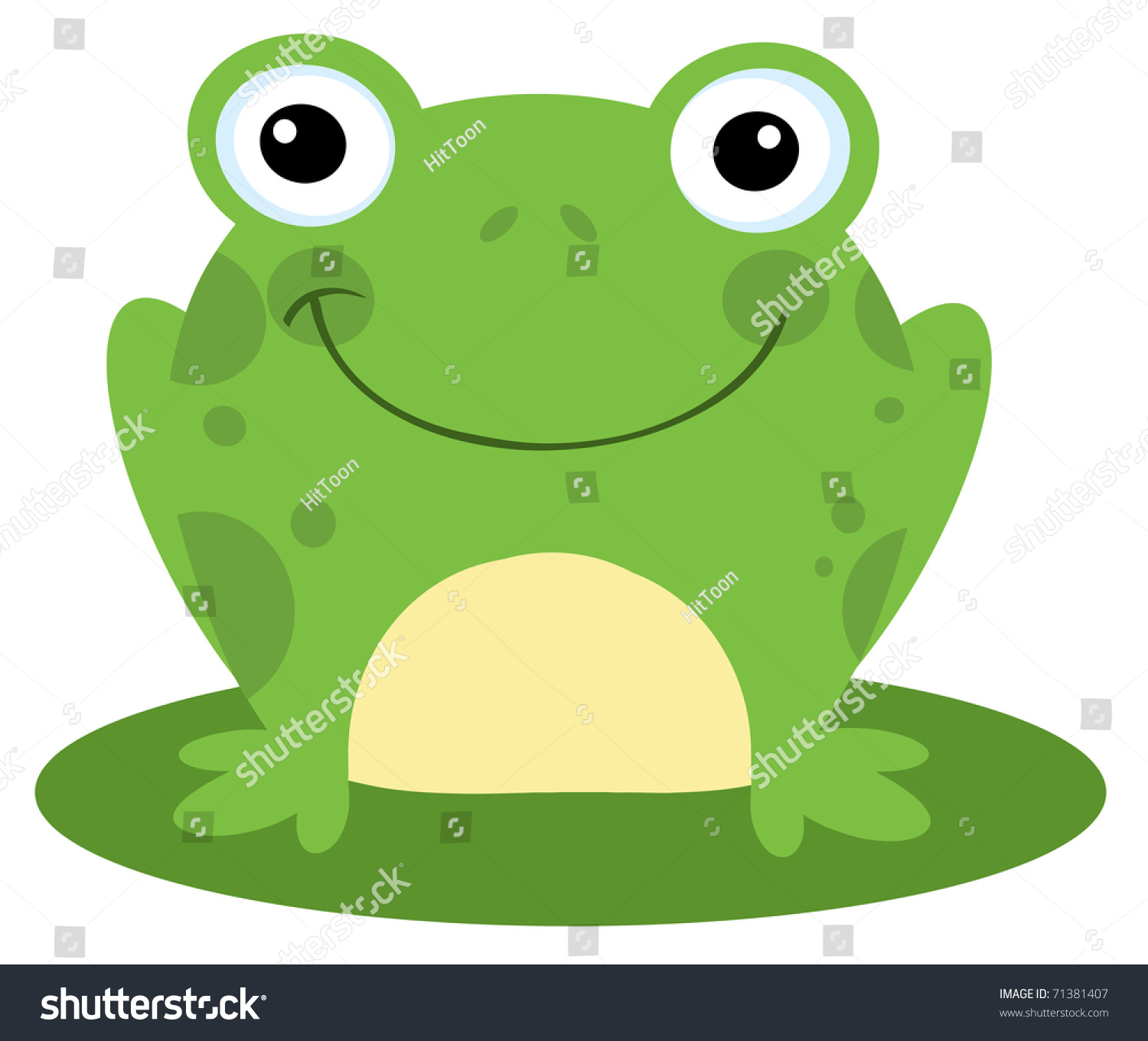 Happy Head Frog Cartoon Character Stock Vector Illustration 71381407 ...