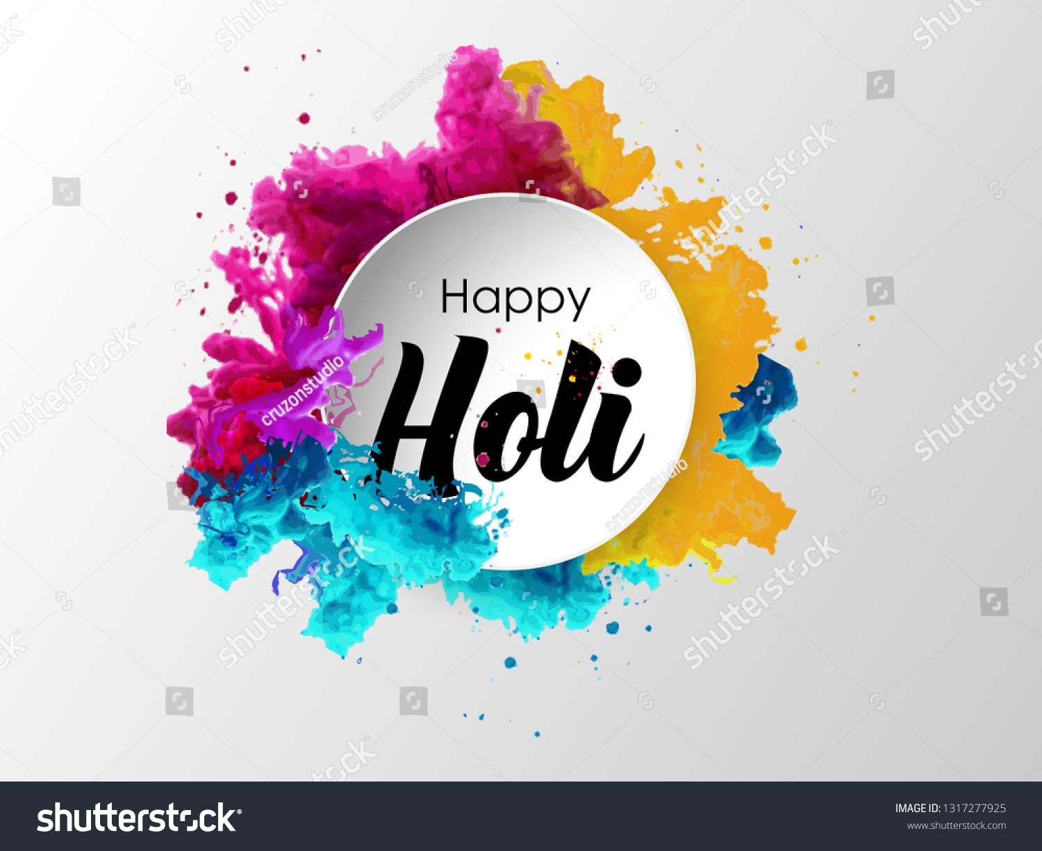 Happy Holi Vector Elements Card Design Stock Vector (Royalty Free ...