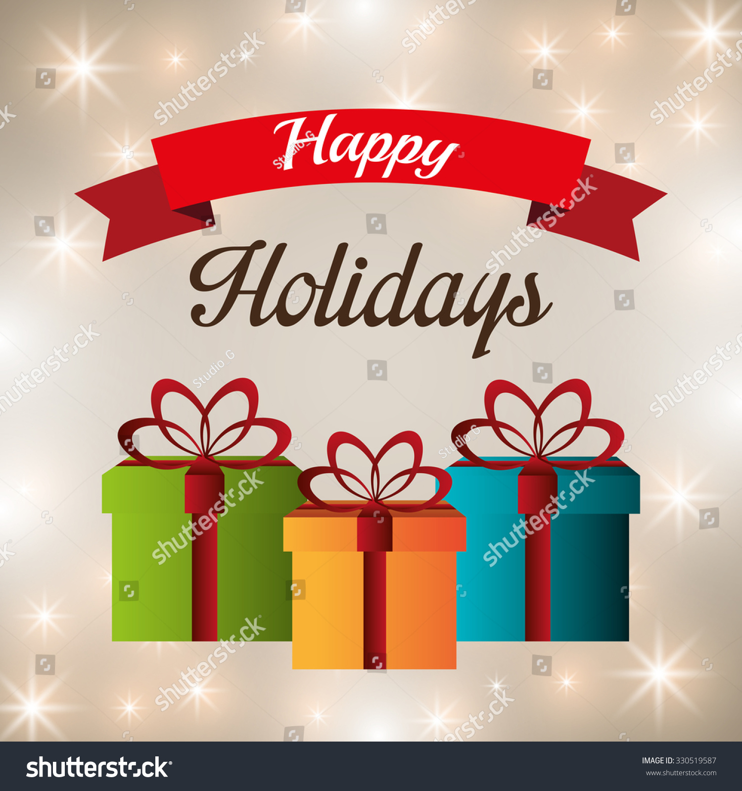 Happy Holidays Christmas Season Design Vector Stock Vector 330519587