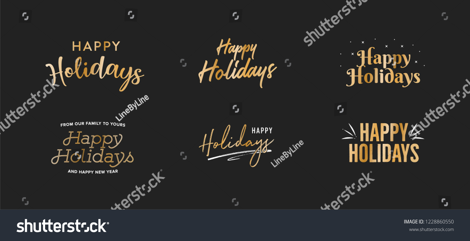 Happy Holidays Text Happy Holidays Background Stock Vector Royalty Free