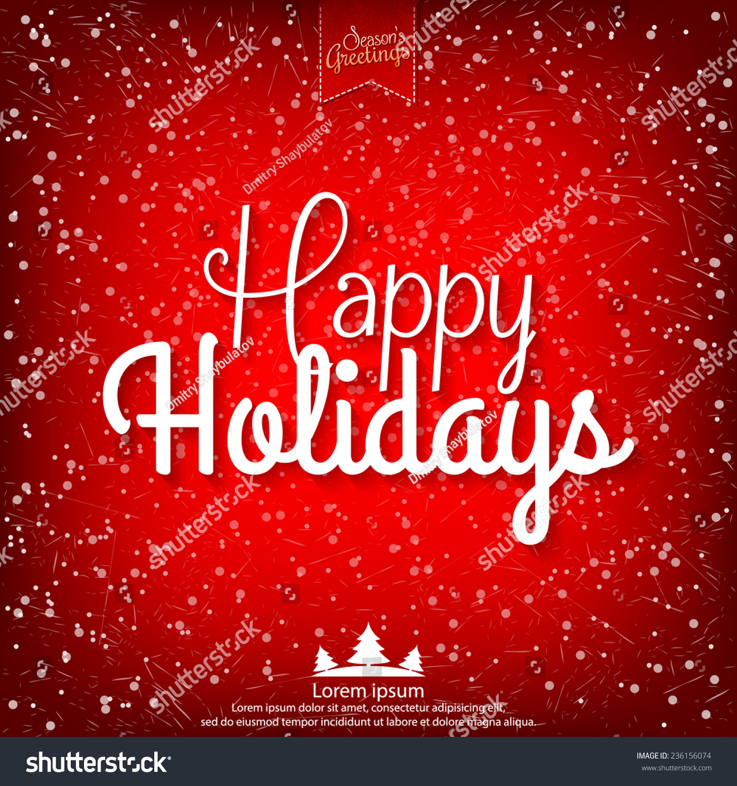 Happy Holidays Vector Illustration For Holiday Design, Party Poster